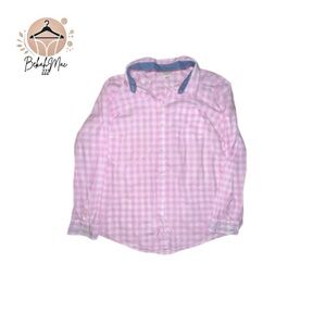 St. John’s Bay XXL Men’s Pink Gingham Checkered Button-Up Shirt 100% Cotton